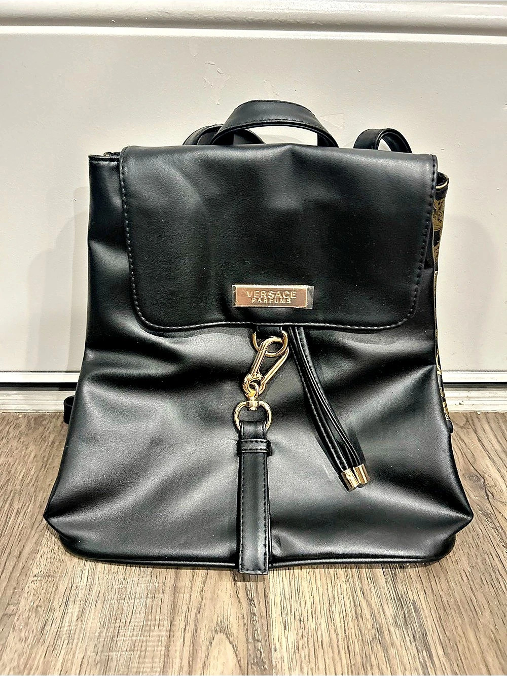 Versace Jeans Couture Backpacks Black Gold Size One Size